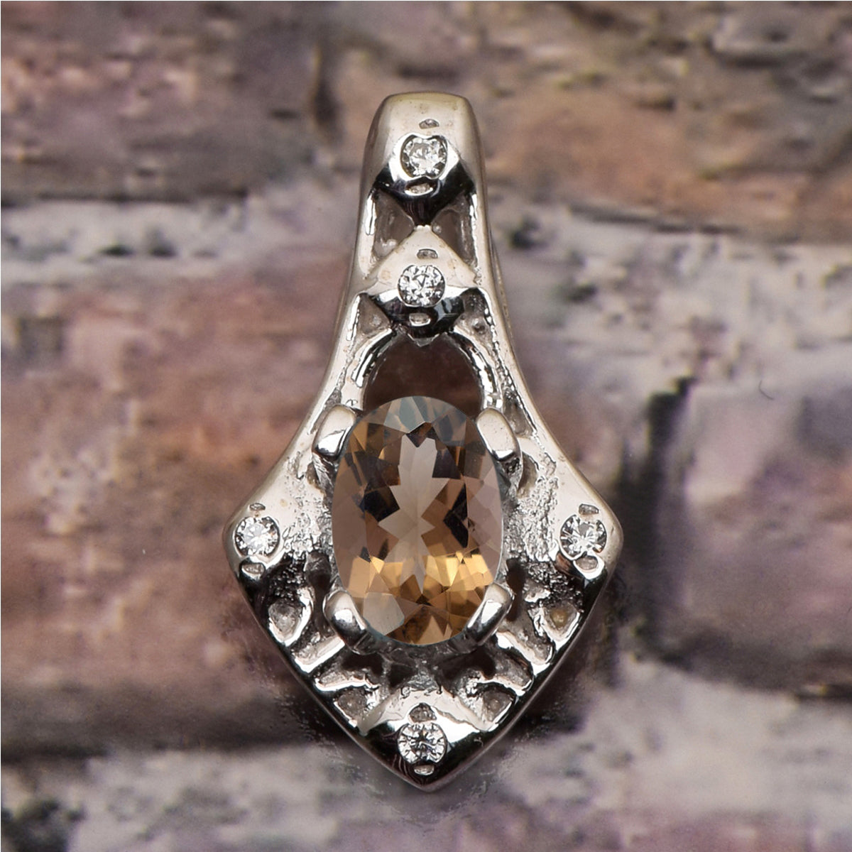 Art Deco Oval Cut Multi Choice Gemstone Pendant