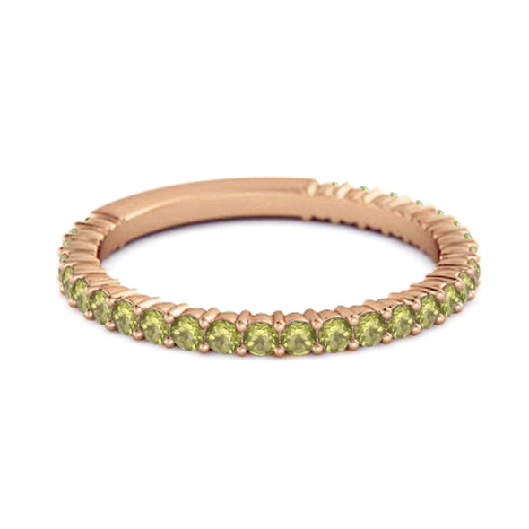925 Silver Stacking 0.60 Ct Peridot Eternity Raquel Ring