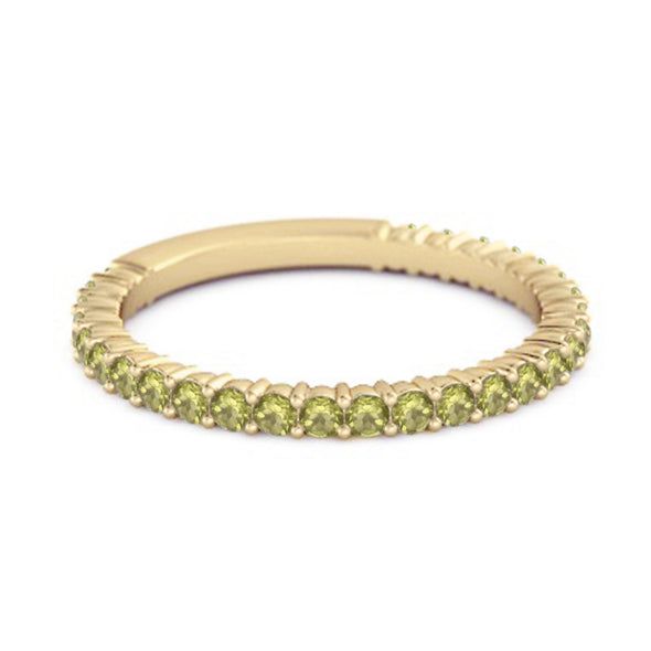 925 Silver Stacking 0.60 Ct Peridot Eternity Raquel Ring