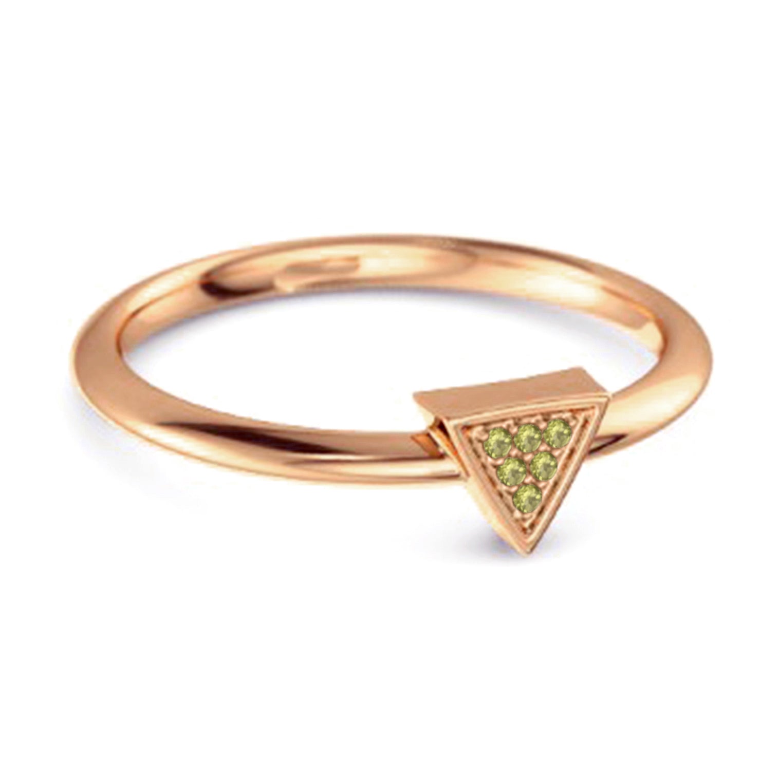 Anello impilabile in argento sterling 925 con peridoto da 0,12 ct e Love &amp; Pride
