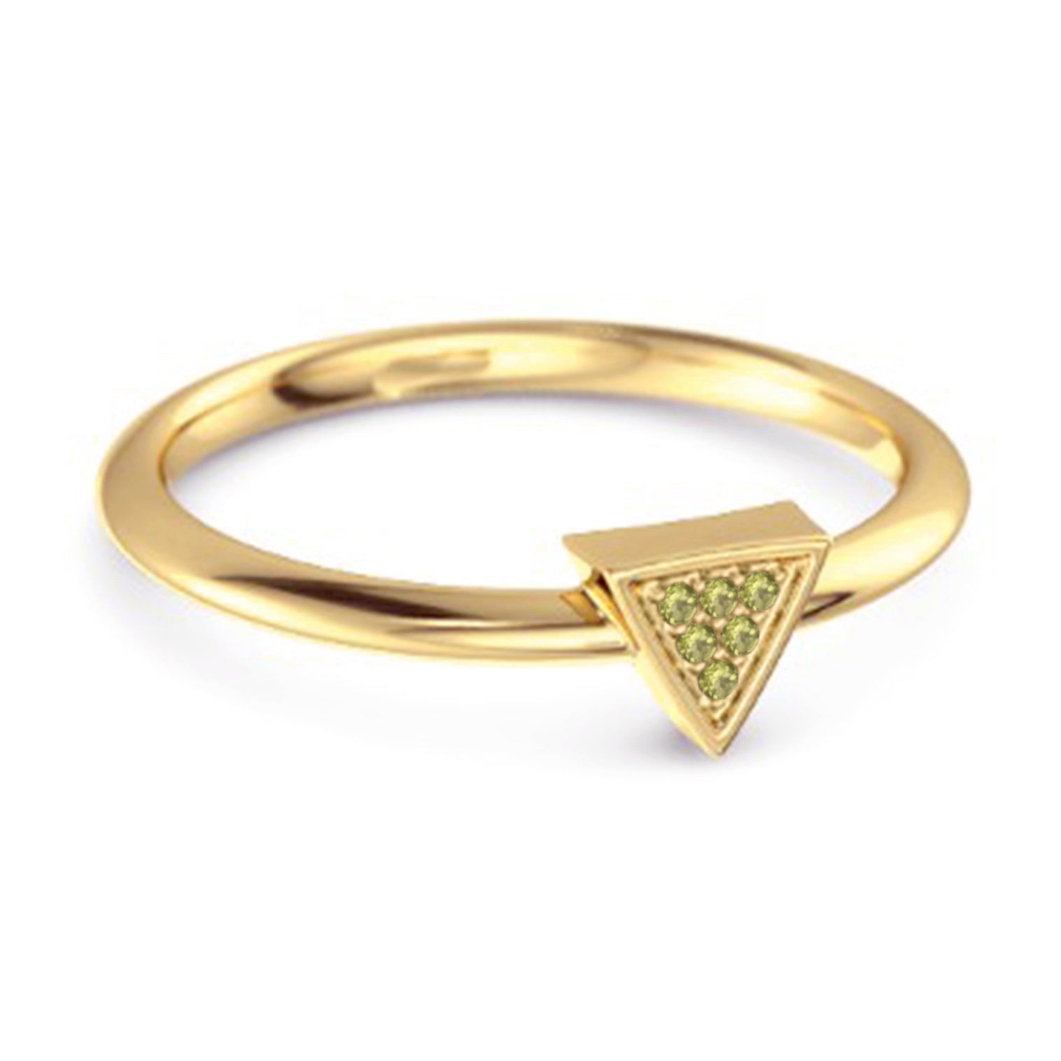 Anello impilabile in argento sterling 925 con peridoto da 0,12 ct e Love &amp; Pride