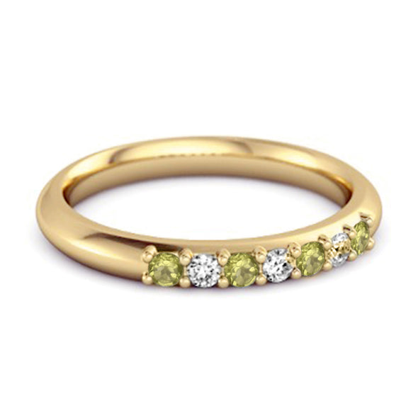 Peridot Eternity 925 Sterling Silver Stackable Mismatch Ring