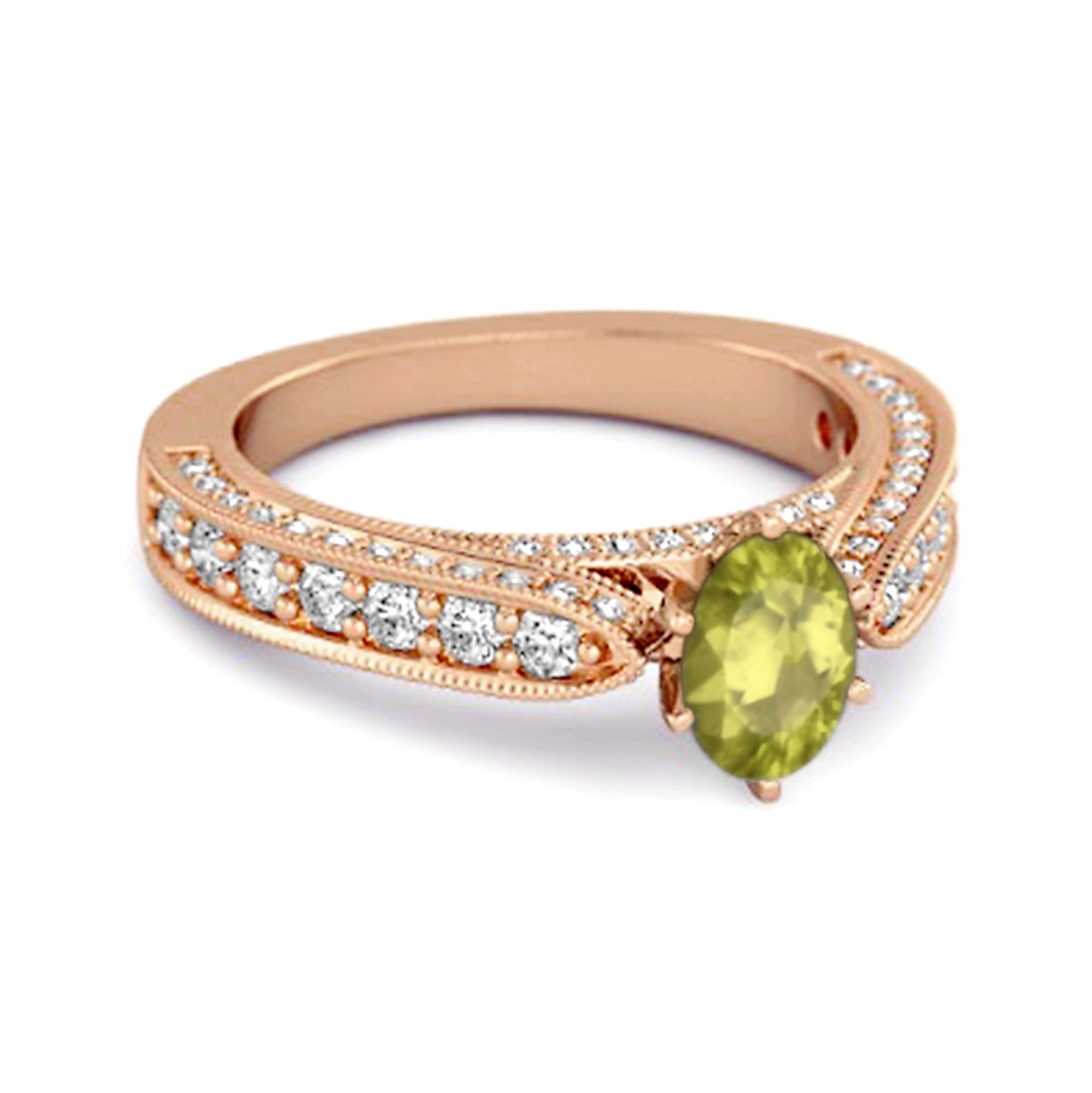 Peridot Tapered Five-Stone Ring – Sterling Silver
