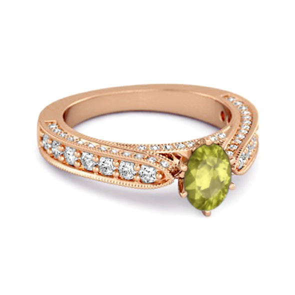Accents 1.50 Ct Peridot Solitaire Ring In 925 Sterling Silver