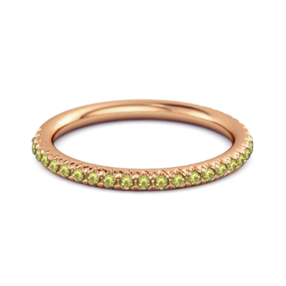 Eternity Collection Peridot Stackable Ring Gift Her 925 Silver
