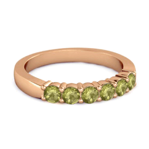 Rich Feel Eternity Peridot 925 Sterling Silver Stacking Ring