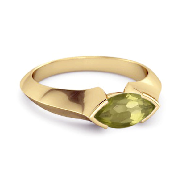 0.25 Ctw Marquise Peridot 925 Sterling Silver Engagement Ring
