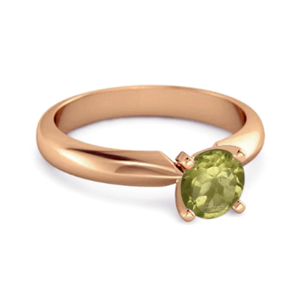 Solitaire 0.25 Cts Brilliant Cut Peridot 925 Silver Promise Ring