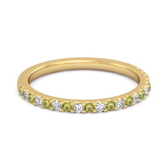 Peridot Half Eternity Band 925 Sterling Silver Stackable Ring