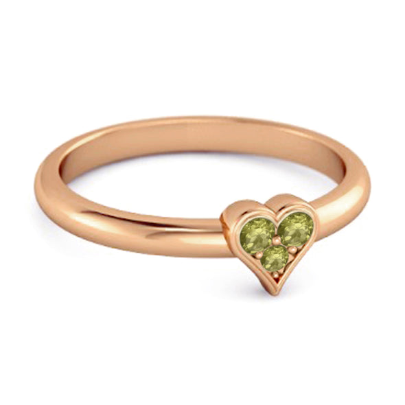 Sparkling Heart Shaped 0.60 Ct Peridot 925 Sterling Silver Ring