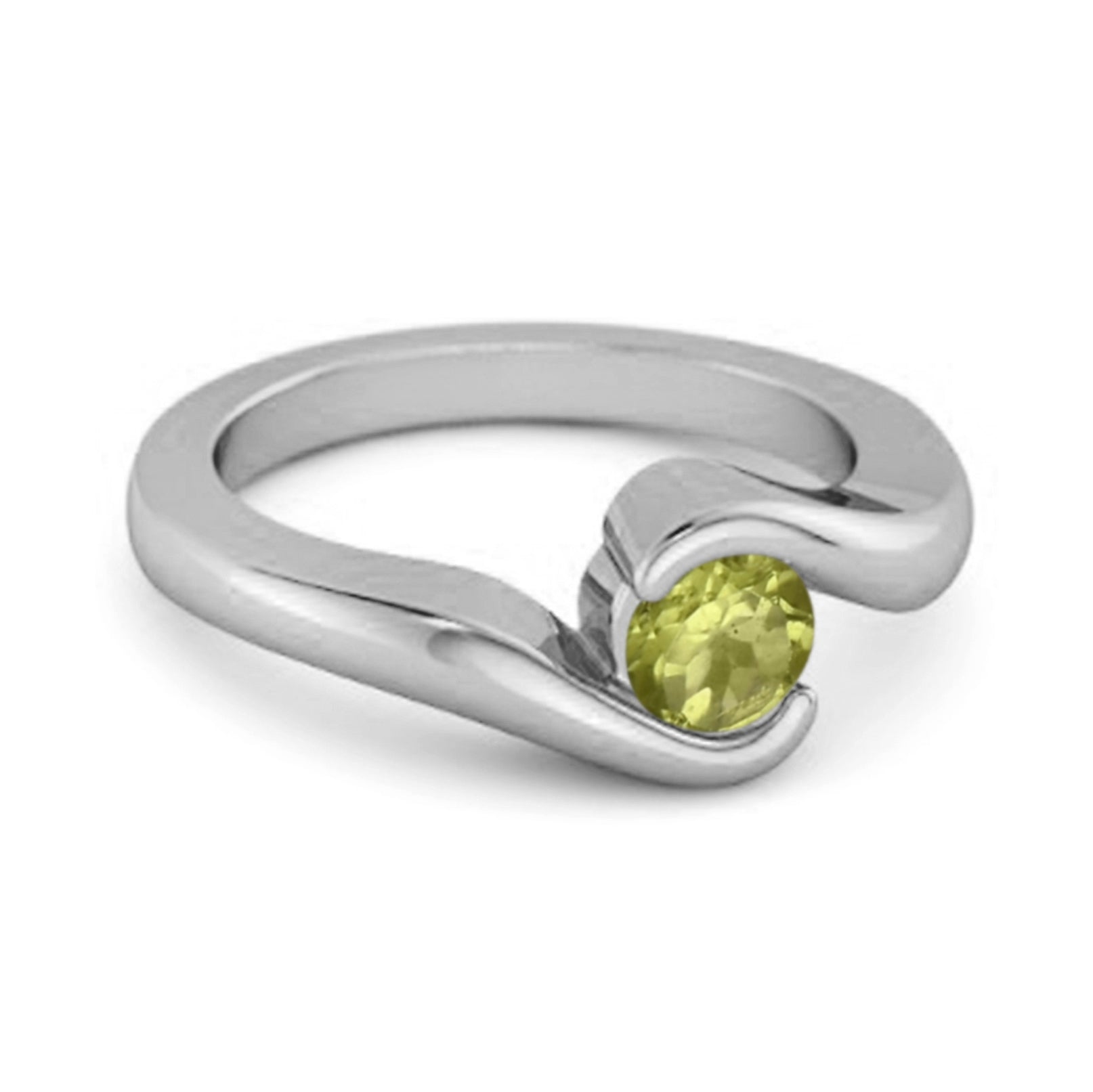 Peridot Bezel Ring in 9ct Yellow Gold