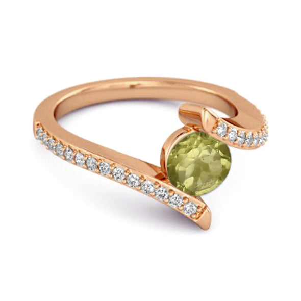 Stackable 925 Sterling Silver W Peridot Anniversary Women Ring