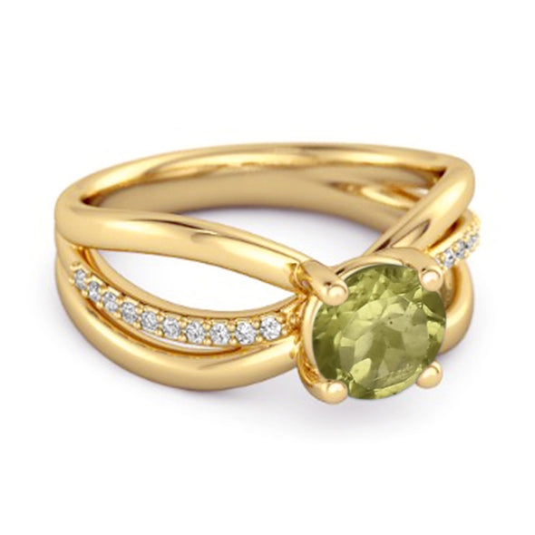 Stackable 3 Band 925 Sterling Silver 0.25 Ctw Peridot Women Ring