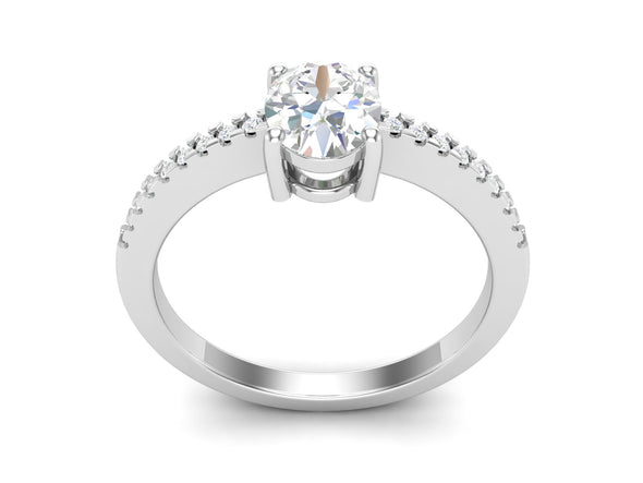 0.77 CTW White CZ Stackable Solitaire Wedding Ring