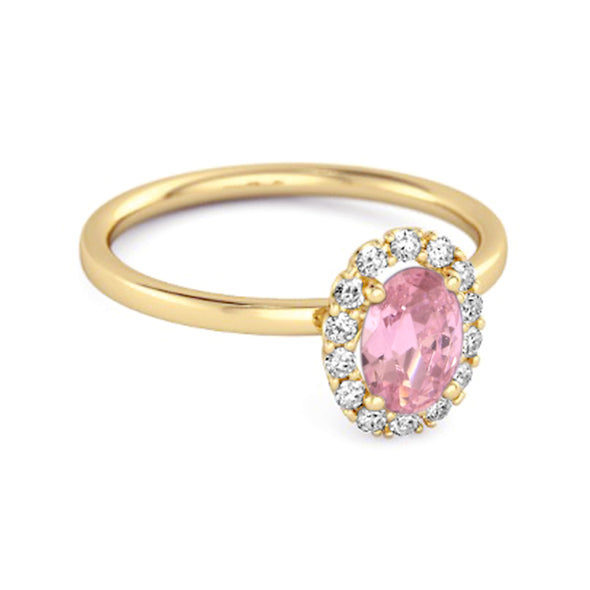 Floating Halo Ring 925 Sterling Silver 1.50 Ctw Pink Zirconia Ring