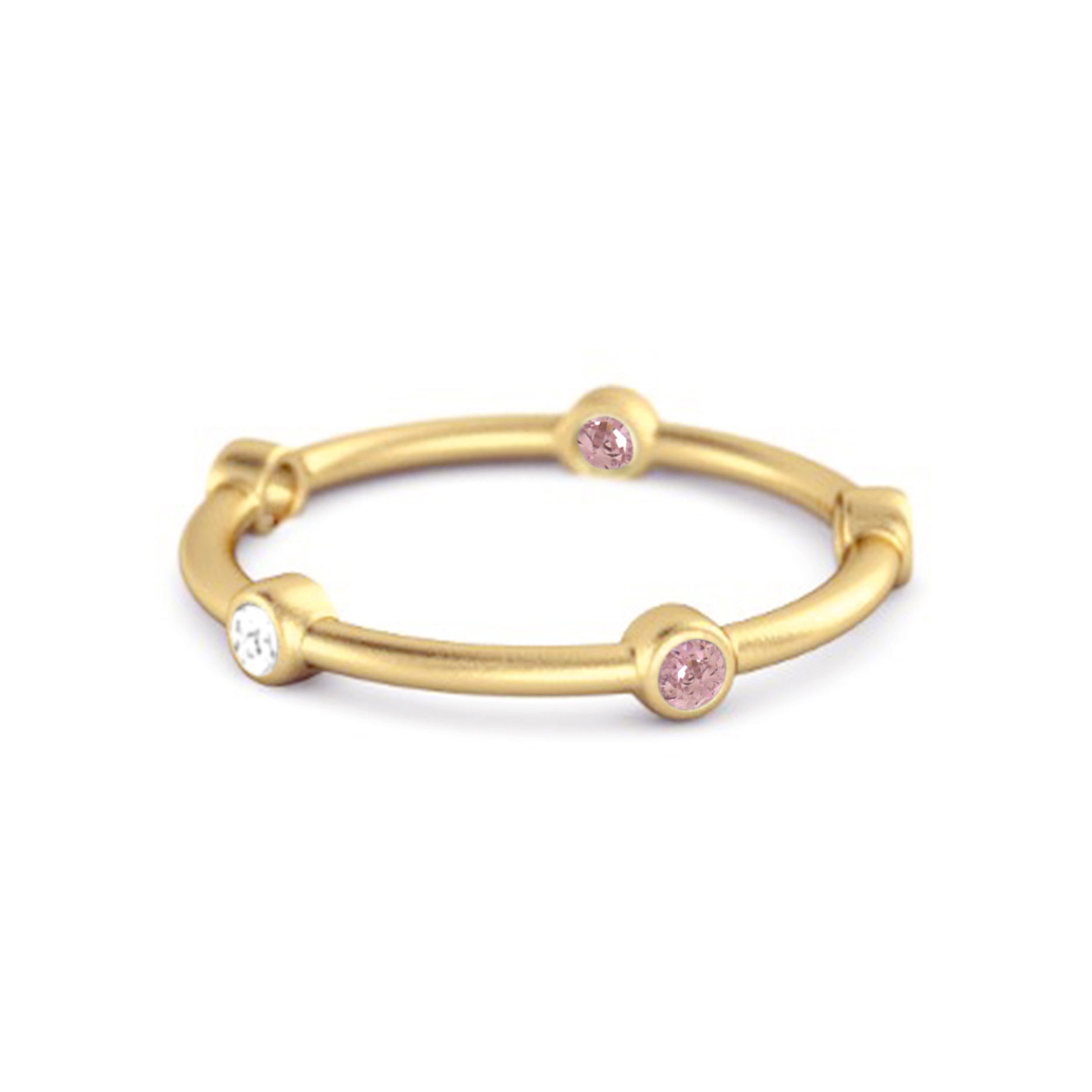 Anello nuziale impilabile in argento sterling 925 con zirconi rosa da 0,30 ct