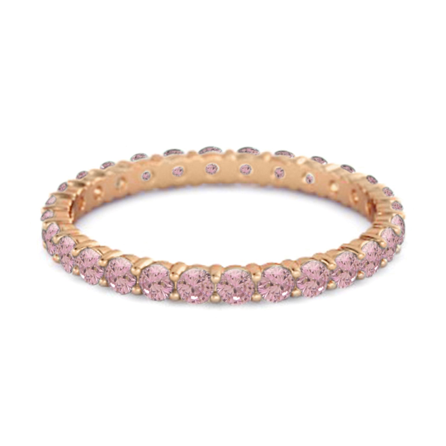 Pink CZ Full Eternity Ring – Sterling SilverSterling Silver