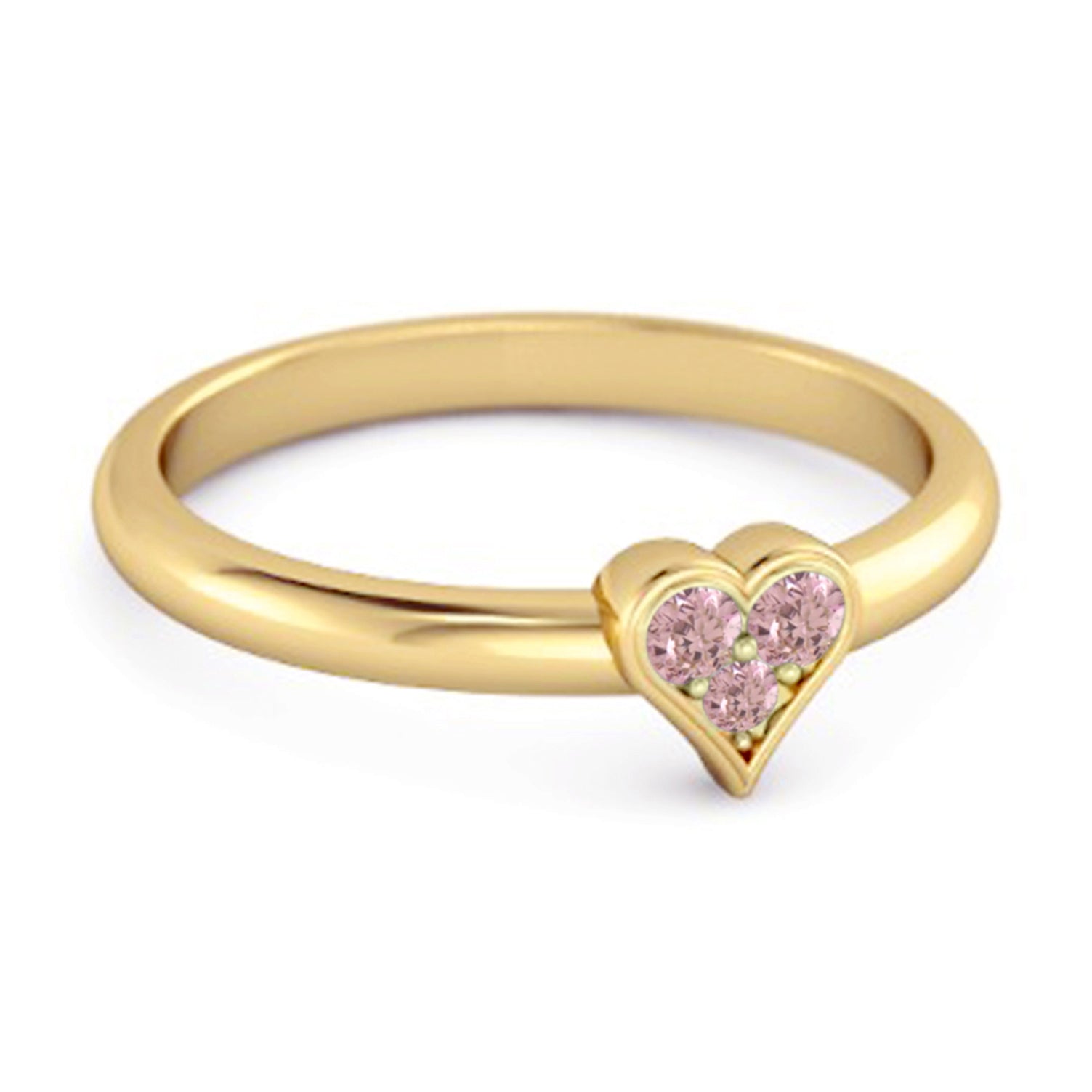 Anello in argento sterling 925 con zirconi rosa a forma di cuore scintillante da 0,60 ct