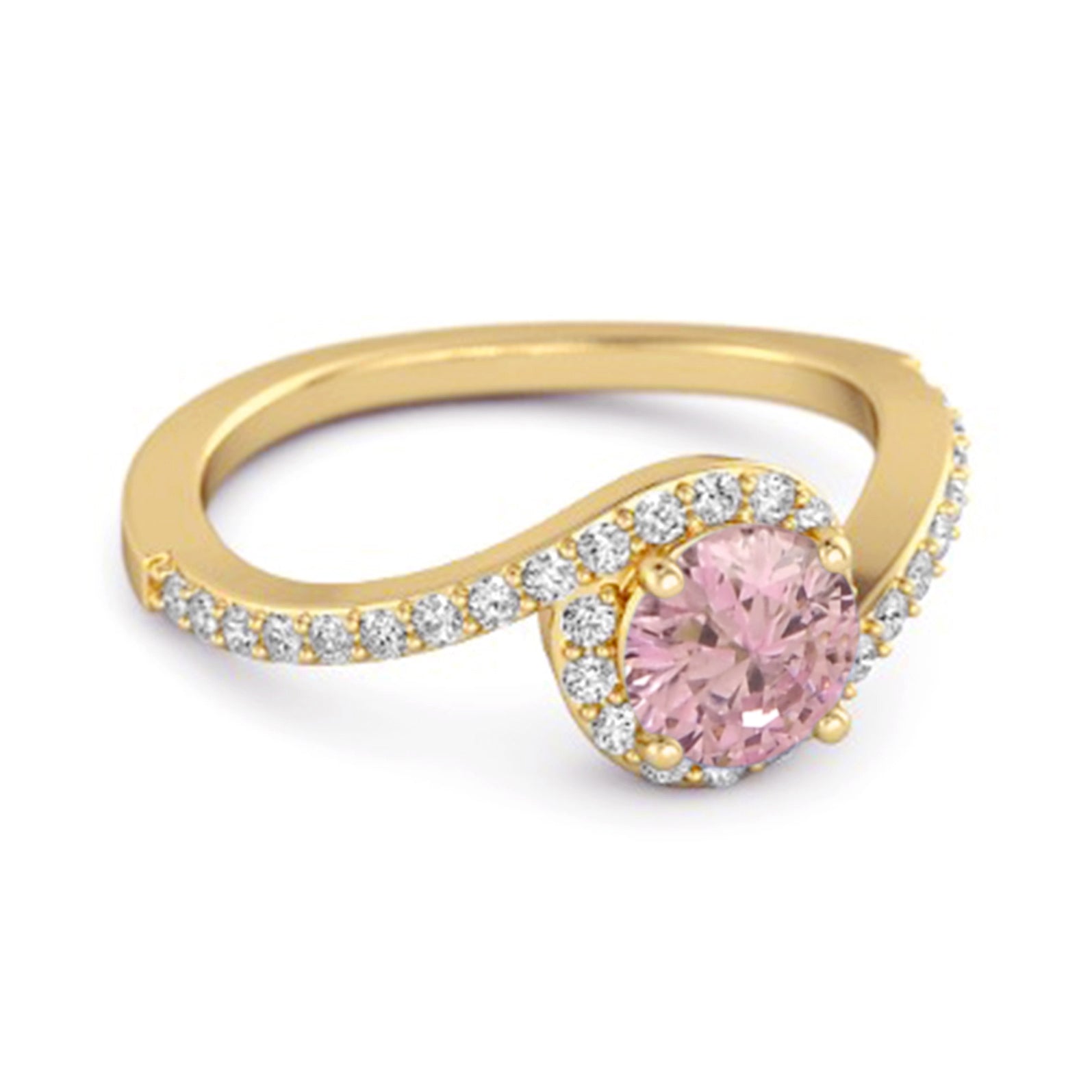 Anello da donna in argento sterling 925 con zirconi rosa autentici da 0,25 carati