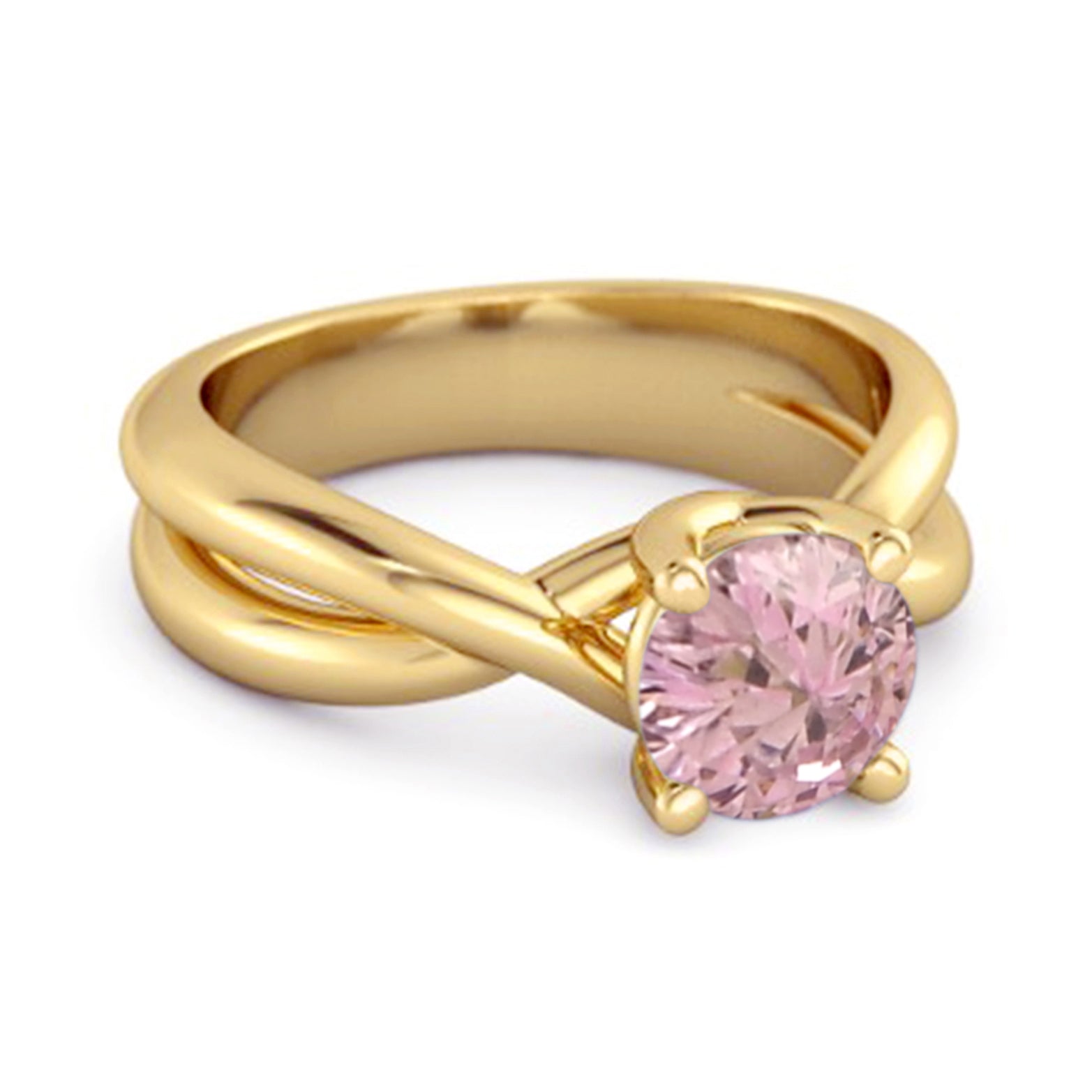 Anello Embrace in argento sterling 925 con zirconi rosa taglio rotondo da 0,25 carati