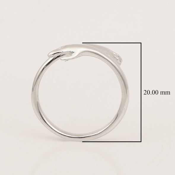 Sterling Silver Hug Ring for Women, Adjustable Ring