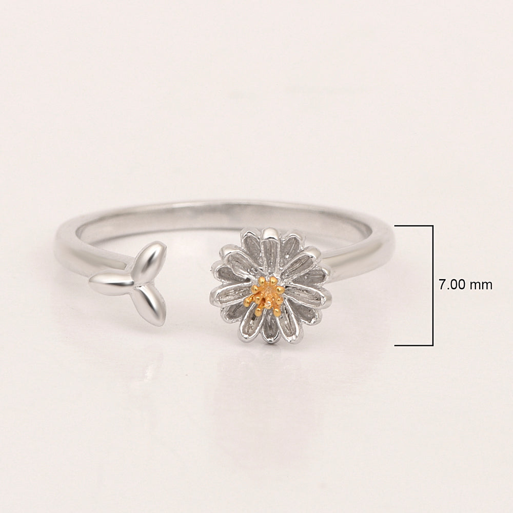 Openable Rings Sterling Silver Floral Design Openable Ring