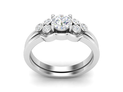 0.57 CTW White CZ Stackable Solitaire Wedding Ring
