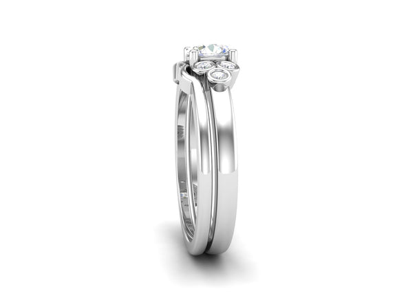 0.57 CTW White CZ Stackable Solitaire Wedding Ring