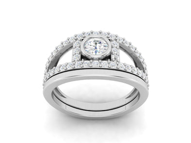 0.80 CTW White CZ Stackable Solitaire Wedding Ring
