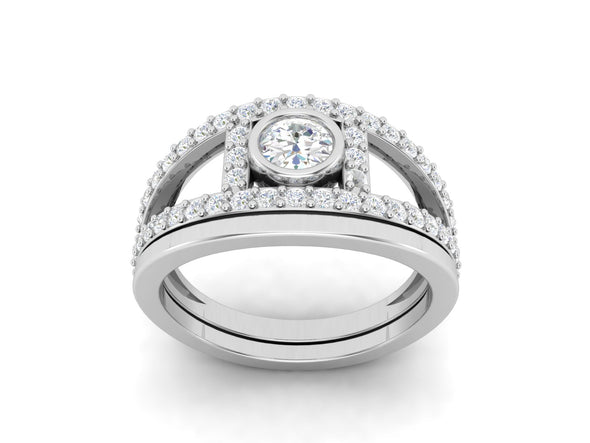 0.80 CTW White CZ Stackable Solitaire Wedding Ring