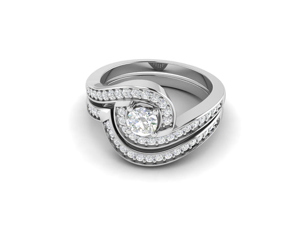 0.85 CTW White CZ Stackable Solitaire Wedding Ring