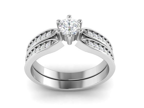 0.60 CTW White CZ Stackable Solitaire Wedding Ring