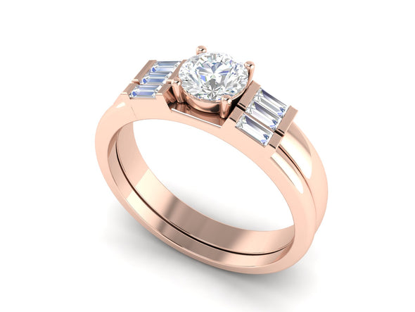 0.67 CTW White CZ Stackable Solitaire Wedding Ring