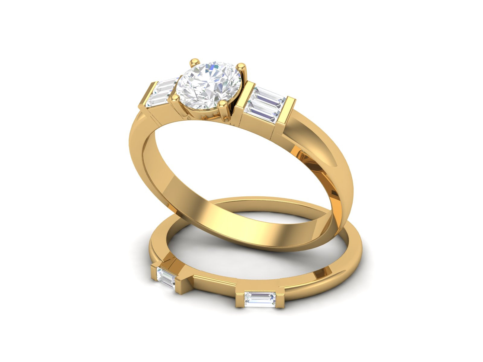 Anello nuziale solitario impilabile con zirconi bianchi da 0,67 carati