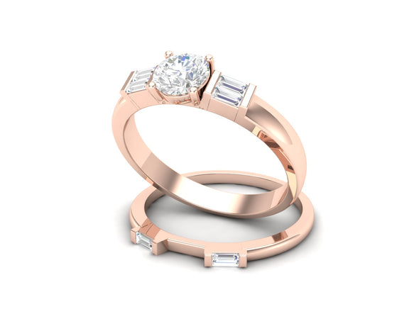 0.67 CTW White CZ Stackable Solitaire Wedding Ring