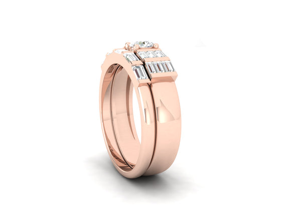0.73 CTW White CZ Stackable Solitaire Wedding Ring