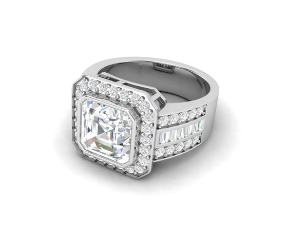 3.75 CTW White CZ Bold Solitaire Wedding Ring for Men