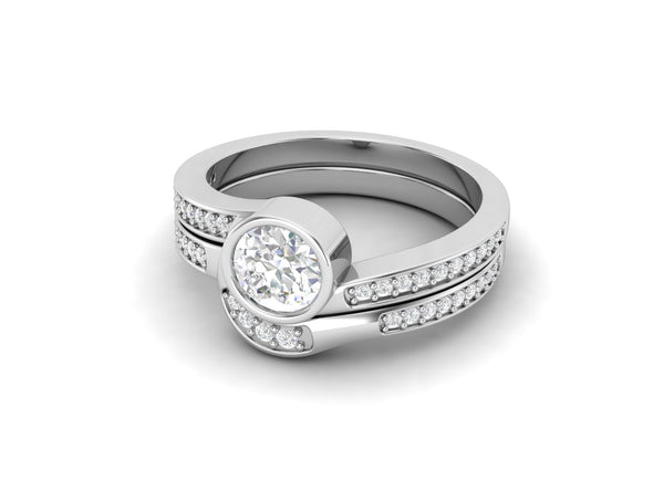 0.78 CTW White CZ Stackable Solitaire Wedding Ring