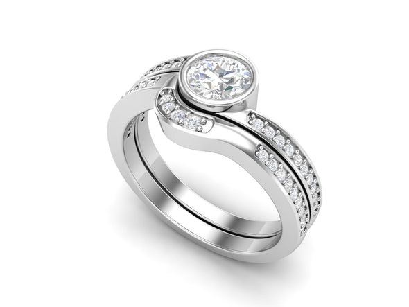 0.78 CTW White CZ Stackable Solitaire Wedding Ring