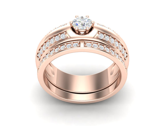 0.75 CTW White CZ Stackable Solitaire Wedding Ring