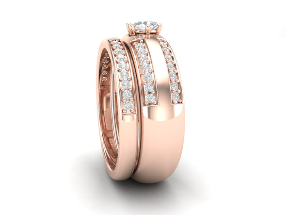 0.75 CTW White CZ Stackable Solitaire Wedding Ring