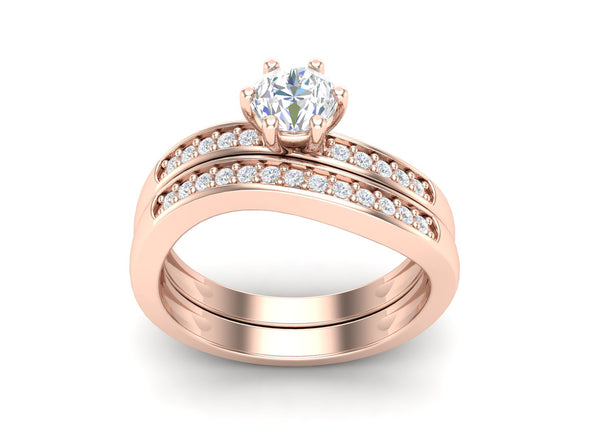 0.70 CTW White CZ Stackable Solitaire Wedding Ring