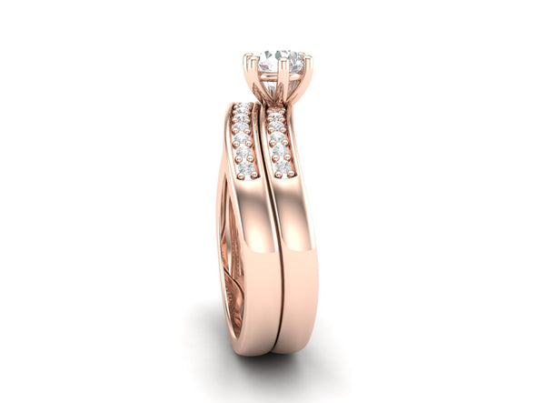 0.70 CTW White CZ Stackable Solitaire Wedding Ring