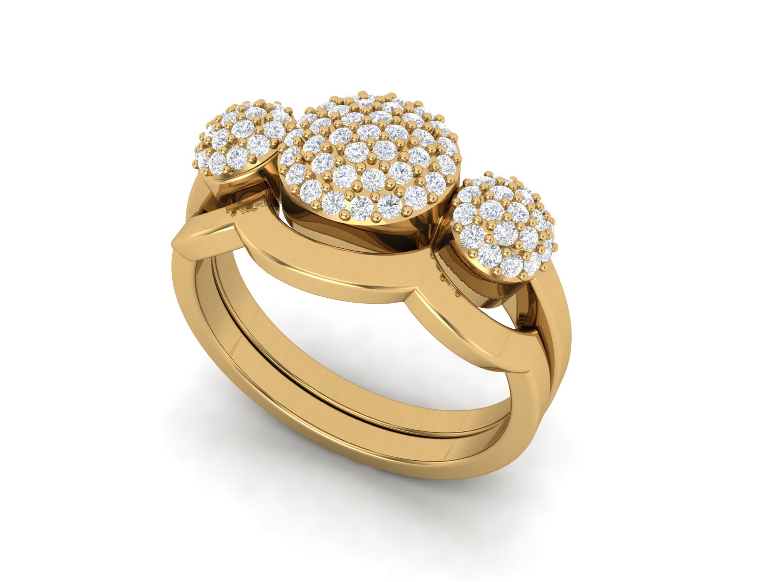 Fede nuziale impilabile con solitario in zirconia cubica bianca da 0,60 ctw