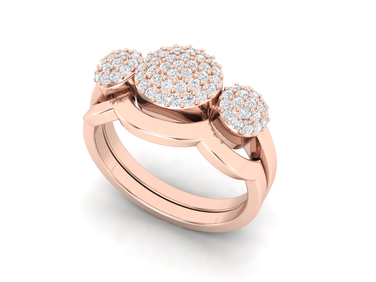Fede nuziale impilabile con solitario in zirconia cubica bianca da 0,60 ctw
