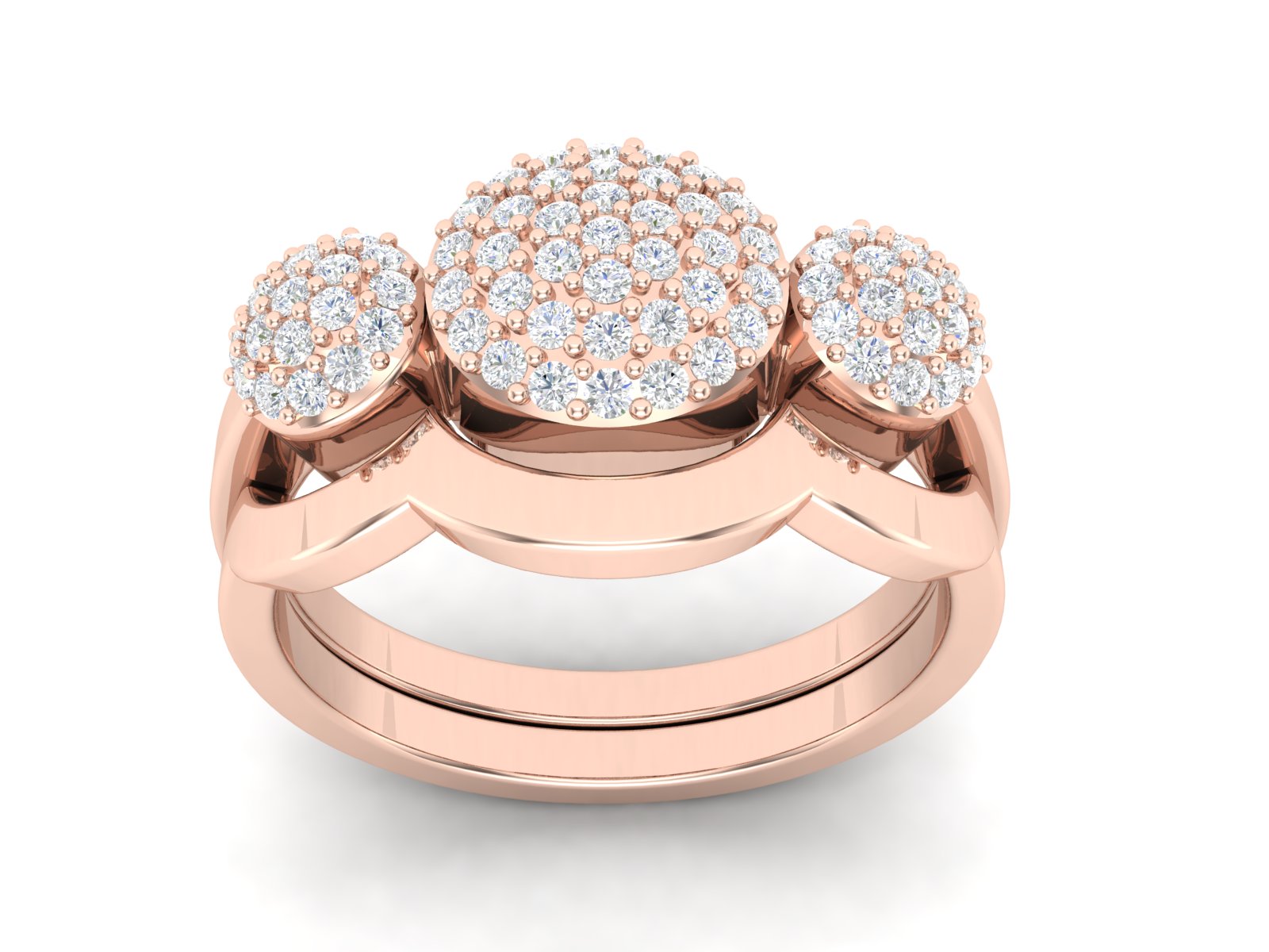 Fede nuziale impilabile con solitario in zirconia cubica bianca da 0,60 ctw
