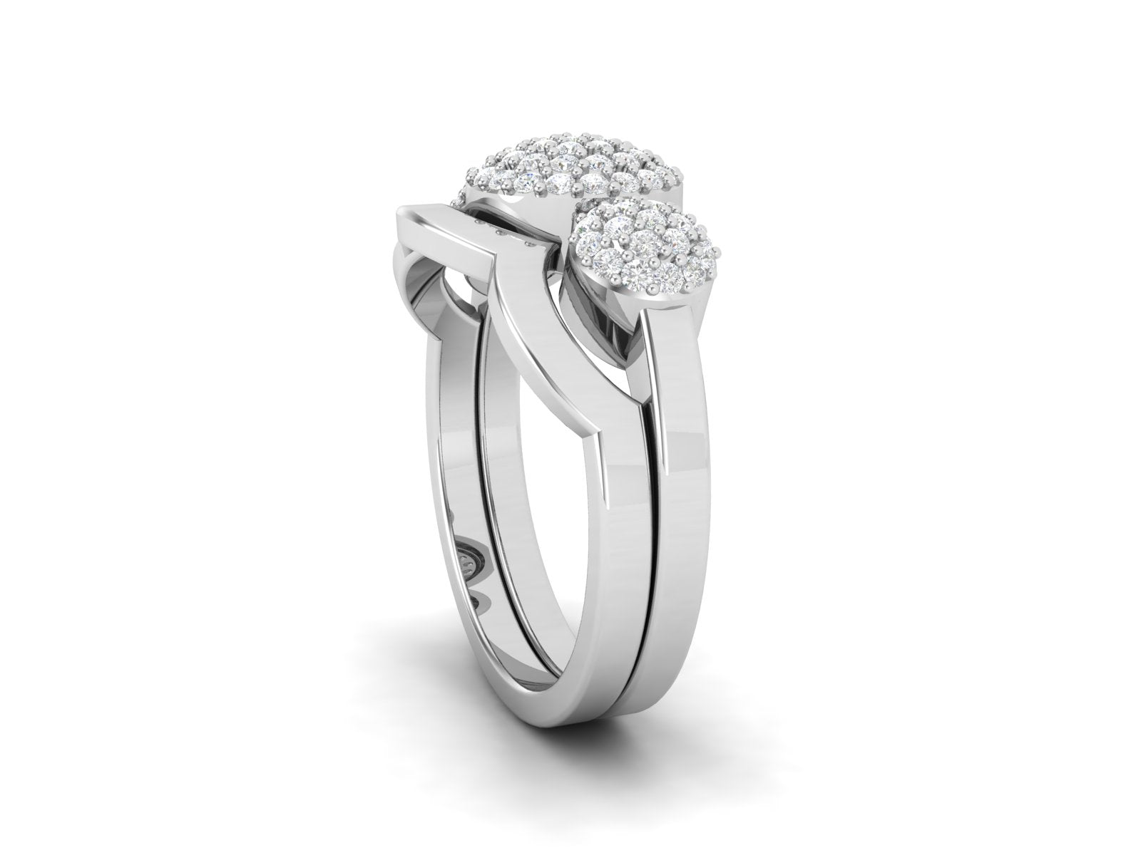 Fede nuziale impilabile con solitario in zirconia cubica bianca da 0,60 ctw