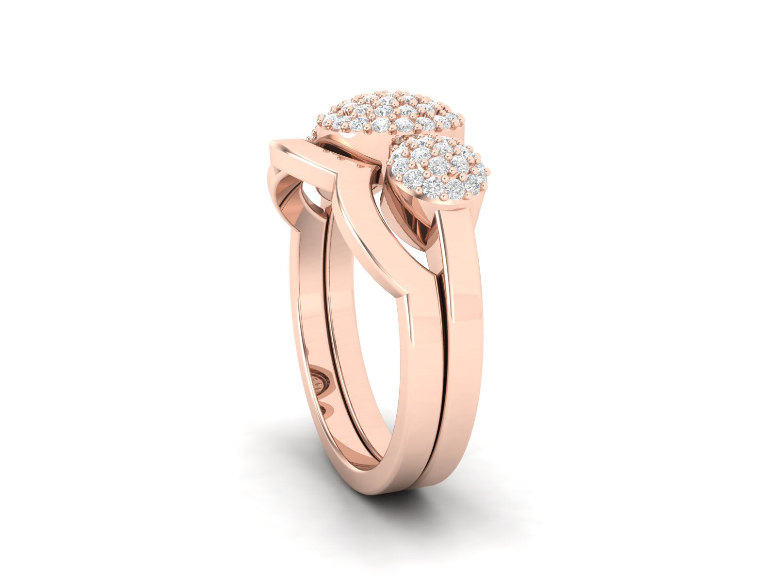 Fede nuziale impilabile con solitario in zirconia cubica bianca da 0,60 ctw