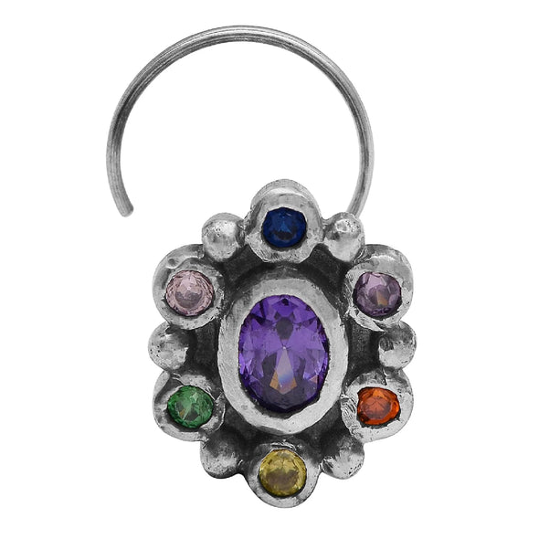 Multi Choice Gemstone Tiny Nose Pin Studs In 925 Sterling Silver