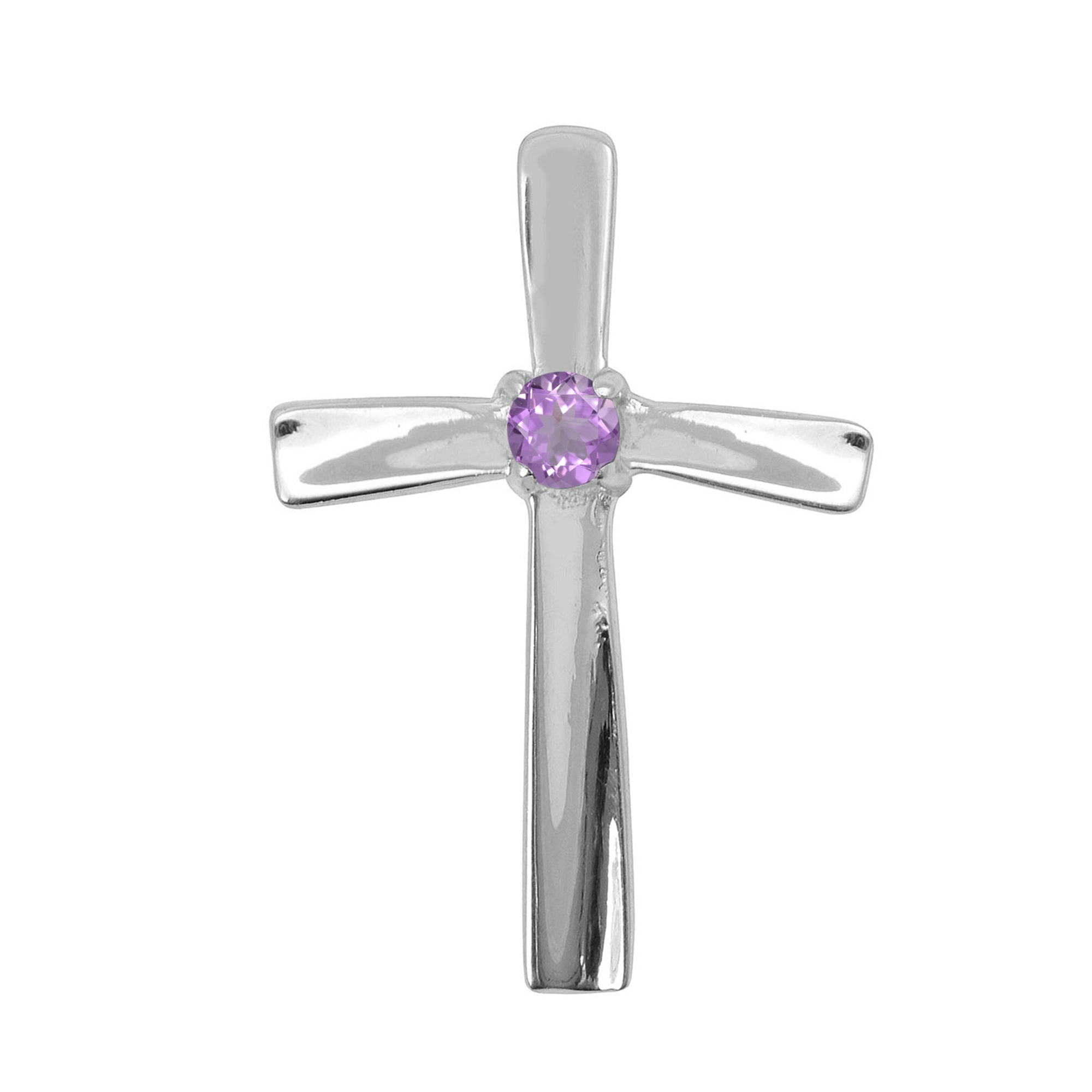 Multi Stone Christian Cross Pendant -Sterling Silver